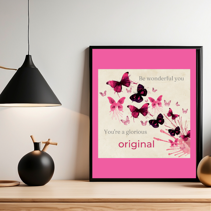 Instant Digital Download-"Be Wonderful You"-In Pink-Inspirational Wall Art