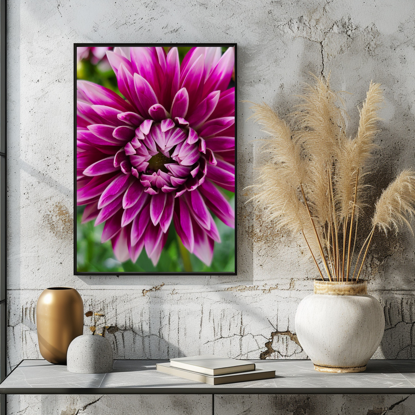 Hot Pink Chrysanthemum Flower - Printable Wall Art- Digital Download