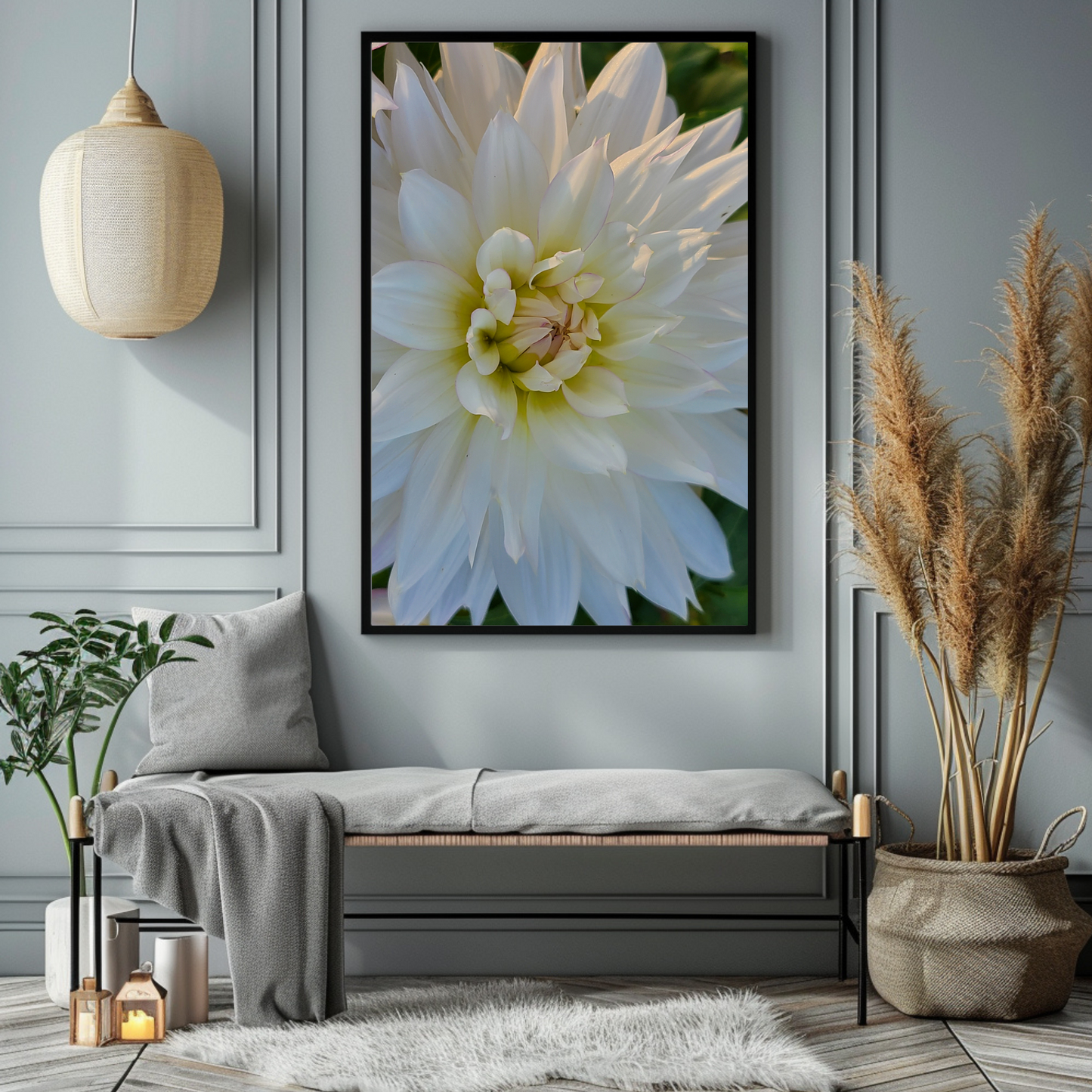 Instant Printable Wall Art - White Chrysanthemum Flower- Digital Download