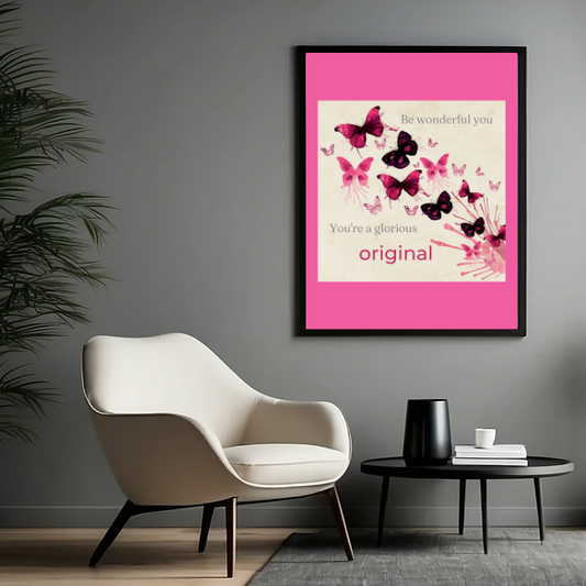 Instant Digital Download-"Be Wonderful You"-In Pink-Inspirational Wall Art