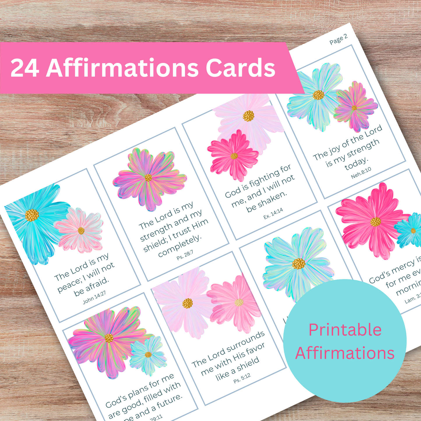 Floral Biblical Affirmation Cards – A Daily Reminder of God’s Promises