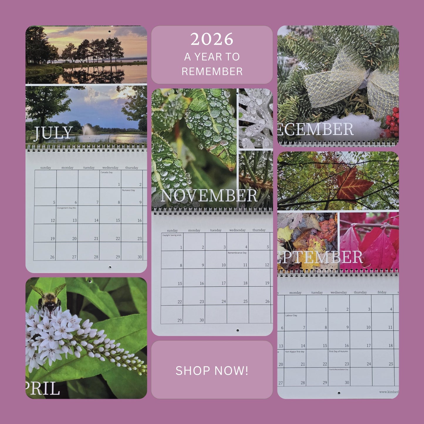 2026 Ottawa Photography Wall Calendar | Canadian Nature Calendar | Original Landscape Photos | Thoughtful Gift for Home or Office