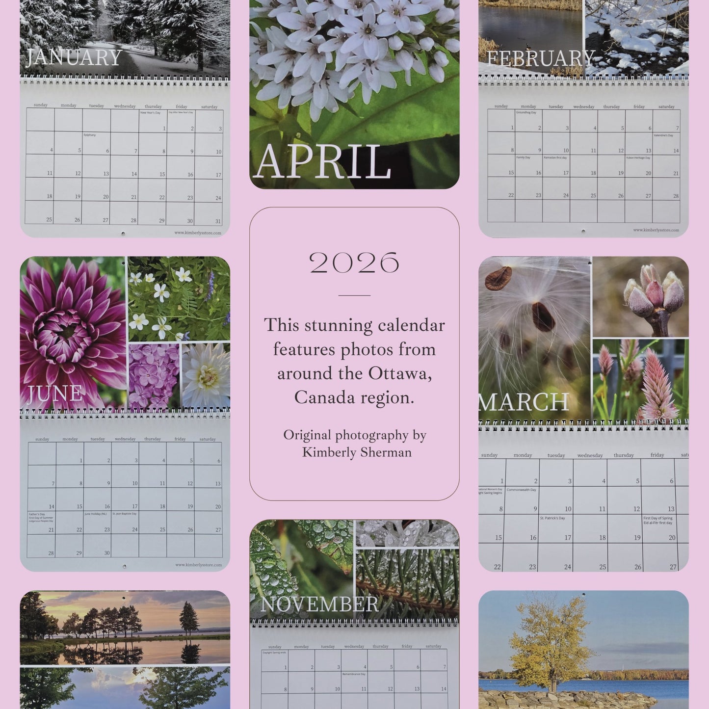 2026 Ottawa Photography Wall Calendar | Canadian Nature Calendar | Original Landscape Photos | Thoughtful Gift for Home or Office