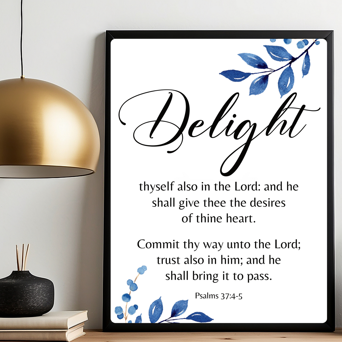 Delight thyself in the Lord-Printable Wall Art-Bible Verse-Instant Download