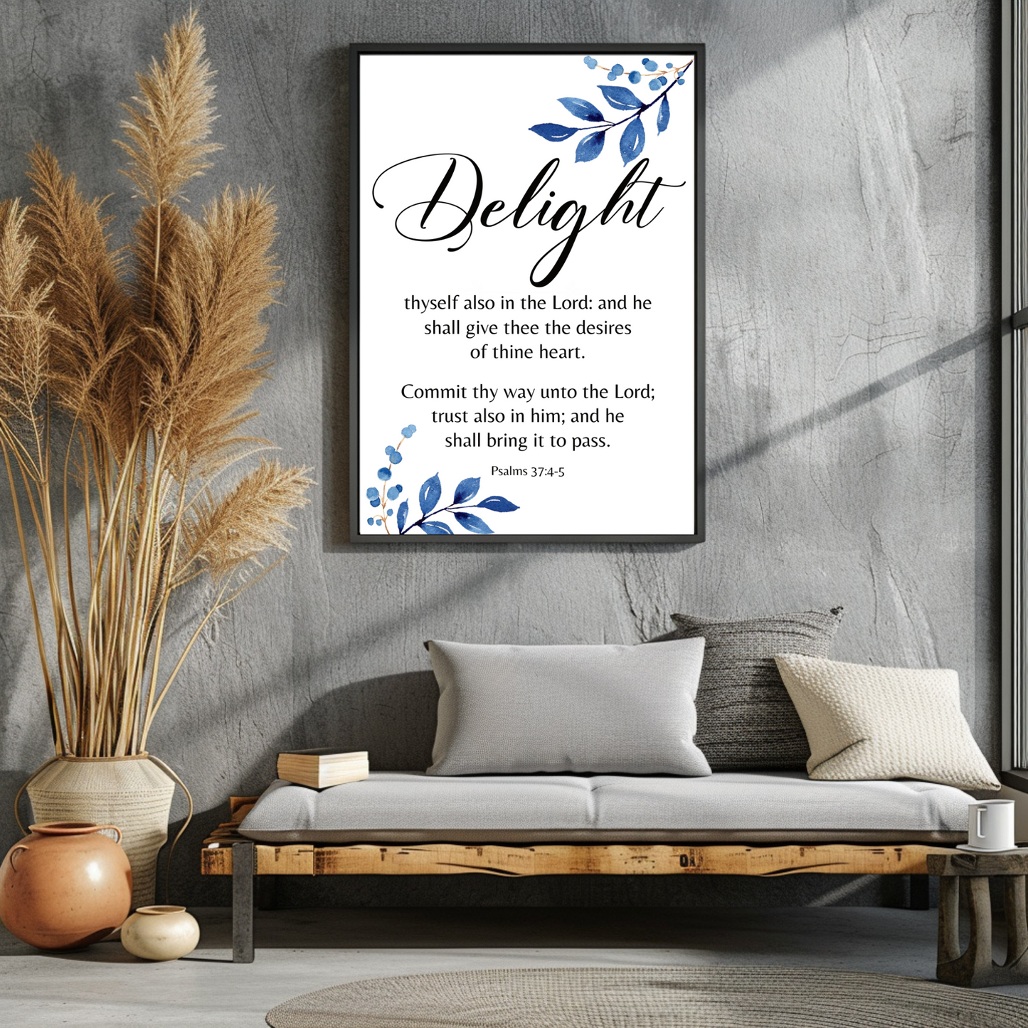 Delight thyself in the Lord-Printable Wall Art-Bible Verse-Instant Download