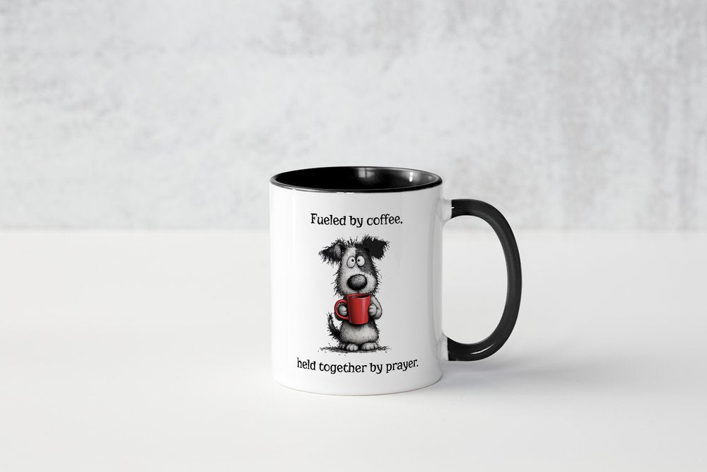 Funny Christian Coffee Mug | Fueled by Coffee Held Together by Prayer Gift
