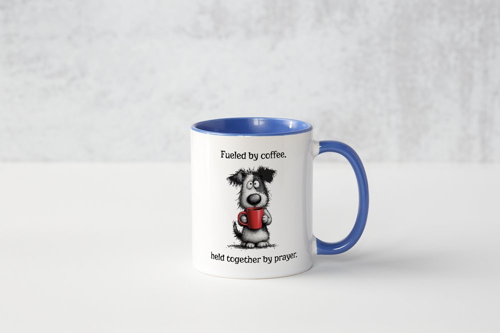 Funny Christian Coffee Mug | Fueled by Coffee Held Together by Prayer Gift