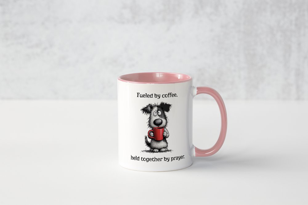 Funny Christian Coffee Mug | Fueled by Coffee Held Together by Prayer Gift