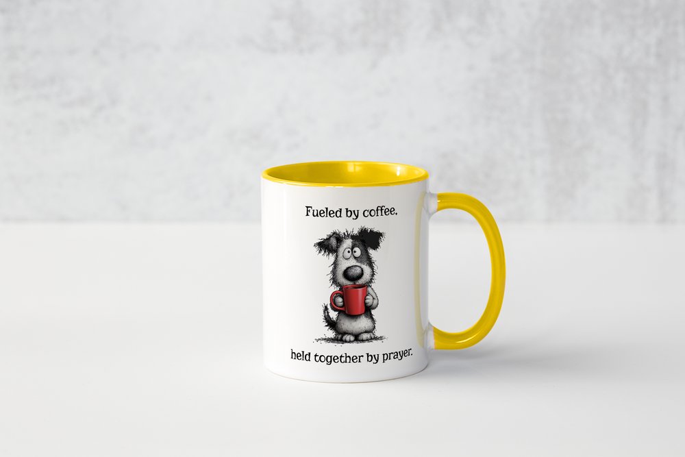 Funny Christian Coffee Mug | Fueled by Coffee Held Together by Prayer Gift