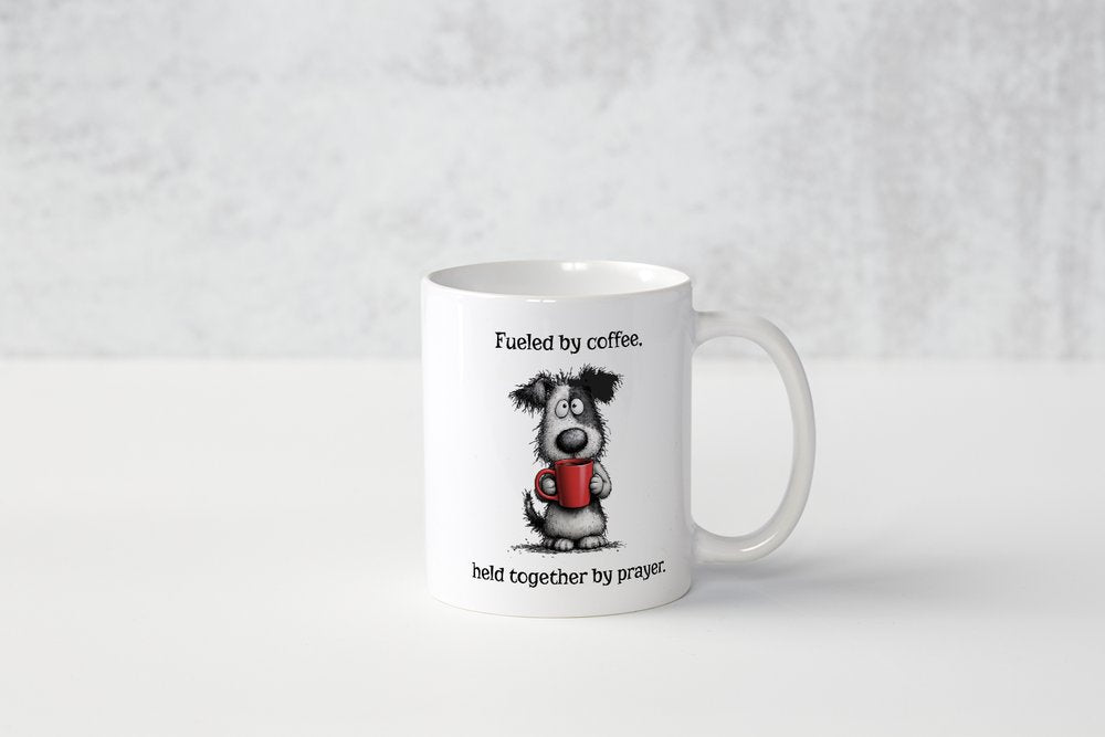 Funny Christian Coffee Mug | Fueled by Coffee Held Together by Prayer Gift