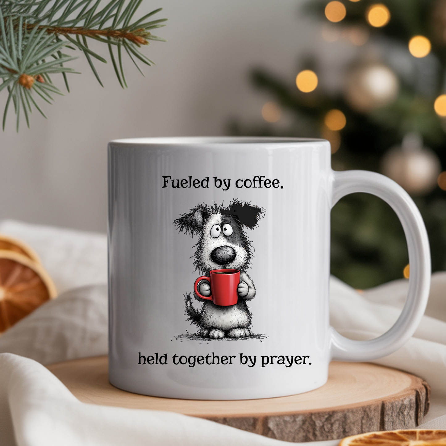 Funny Christian Coffee Mug | Fueled by Coffee Held Together by Prayer Gift