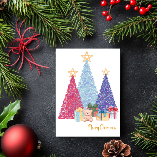 Festive Watercolor Christmas Card -Digital Printable Download