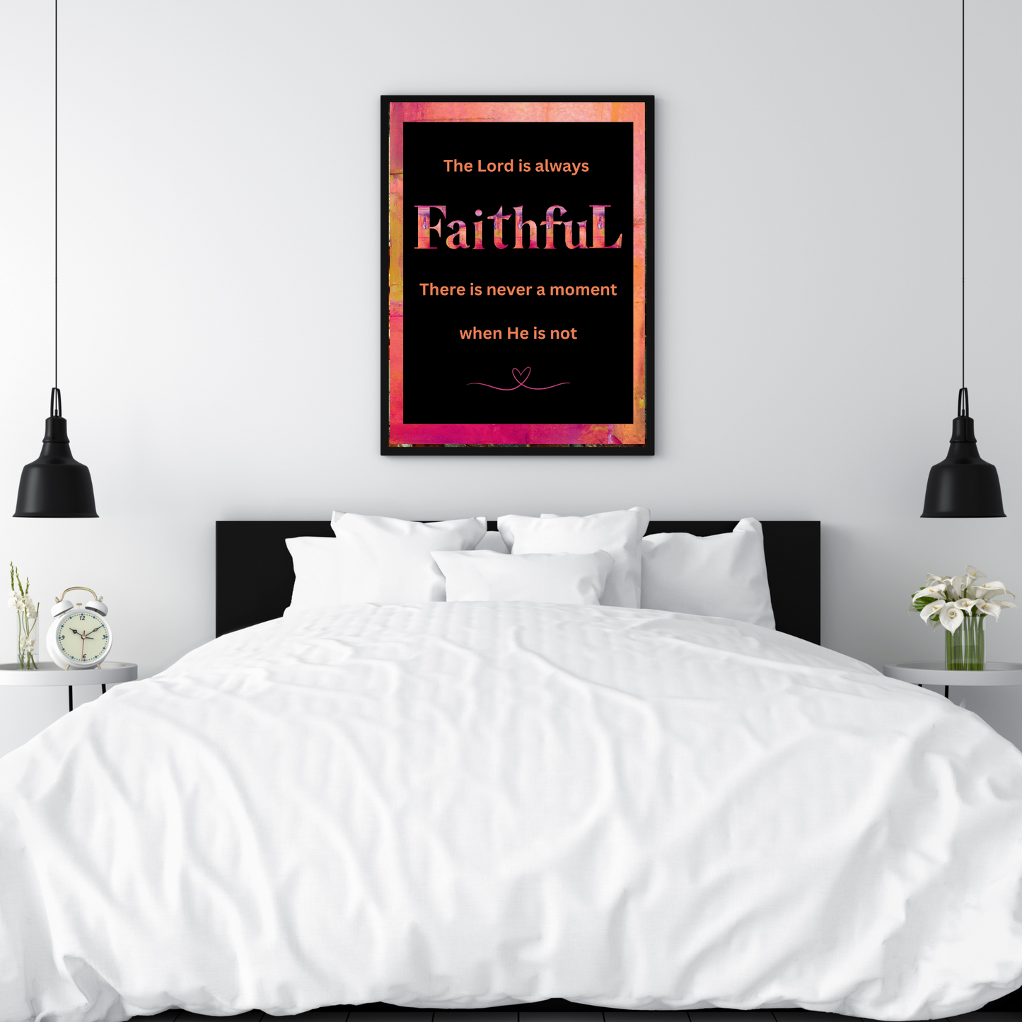 The Lord is Always Faithful-Inspirational Wall Art-Instant Digital Download-In Orange