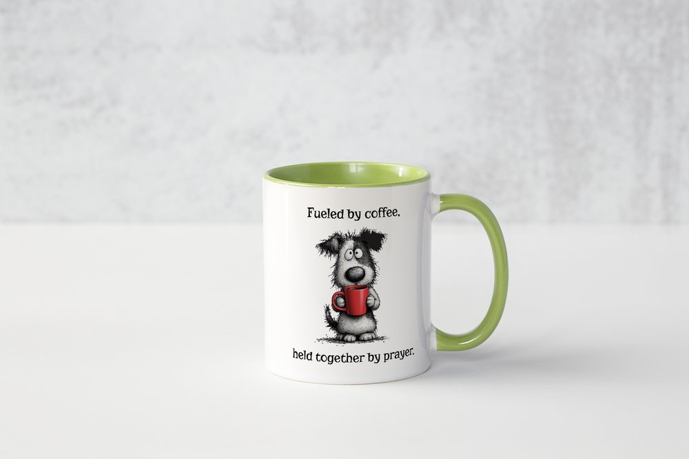 Funny Christian Coffee Mug | Fueled by Coffee Held Together by Prayer Gift